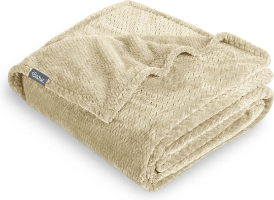 My Home Luxury Coral Waves Κουβέρτα Fleece Υπέρδιπλη 220x240εκ. Εκρού