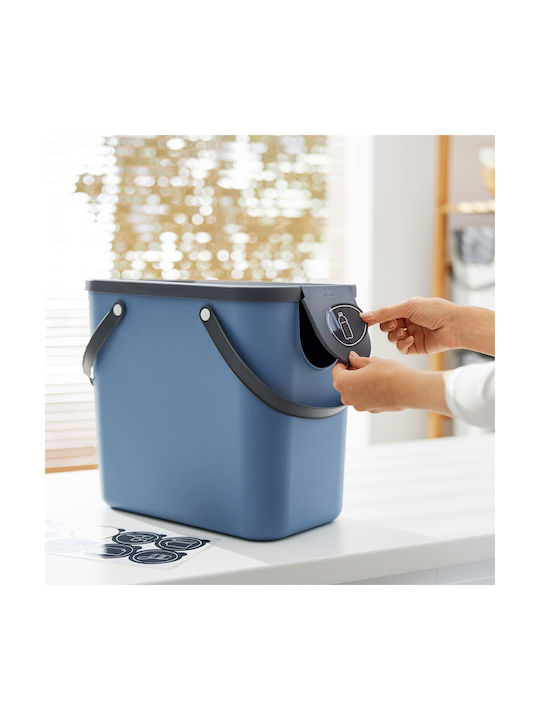 Rotho Babydesign Albula Waste Bin Recycling Plastic Blue 25lt 1pcs