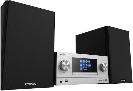 Kenwood Ηχοσύστημα 2.0 M-9000S M-9000S-S 100W με CD / Digital Media Player, WiFi και Bluetooth Ασημί