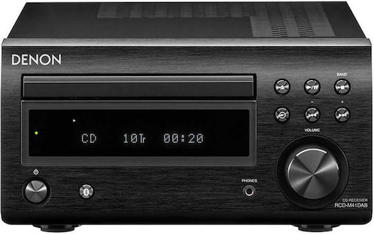 Denon Ηχοσύστημα 2.0 D-M41DAB RCDM41DAB+SCM41 60W με CD / Digital Media Player και Bluetooth Black/Walnut