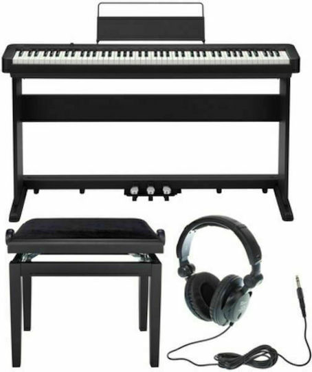 Casio Electric Stage Piano CDP-S160 Set and Connection with Headphones and Computer Black