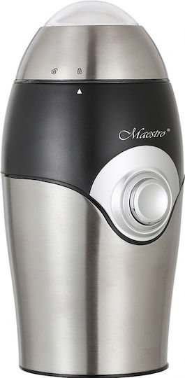 Maestro Ηλεκτρικός Μύλος Καφέ 150W με Χωρητικότητα 50gr Ασημί