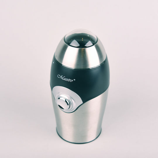 Maestro Ηλεκτρικός Μύλος Καφέ 150W με Χωρητικότητα 50gr Ασημί