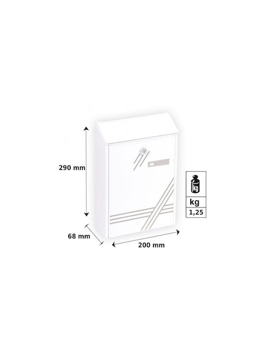 Viometal LTD Granada 99 Outdoor Mailbox Metallic in Green Color 20x6.8x29cm