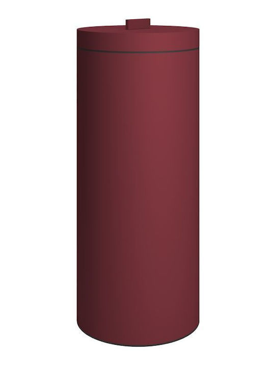 Pam & Co Καλάθι Απλύτων Μεταλλικό 30lt με Καπάκι 25x25x60cm Κόκκινο