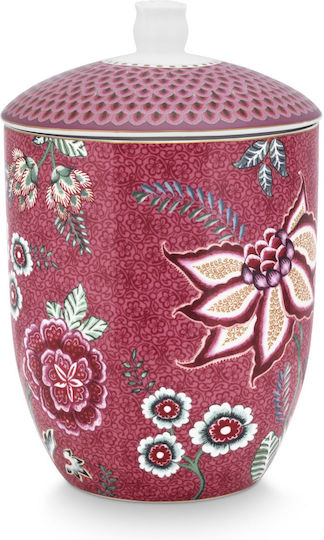 PiP Studio Flower Festival Бисквитник от Порцелан Червен 10x10x15бр 1бр