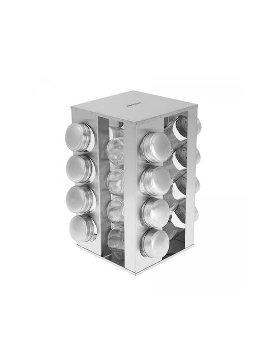 KING Hoff Inox Tabletop Rotating Spice Rack Gray 16pcs