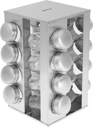 KING Hoff Inox Tabletop Rotating Spice Rack Gray 16pcs
