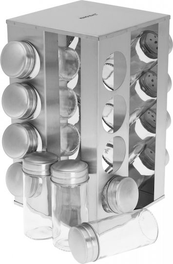 KING Hoff Inox Tabletop Rotating Spice Rack Gray 16pcs