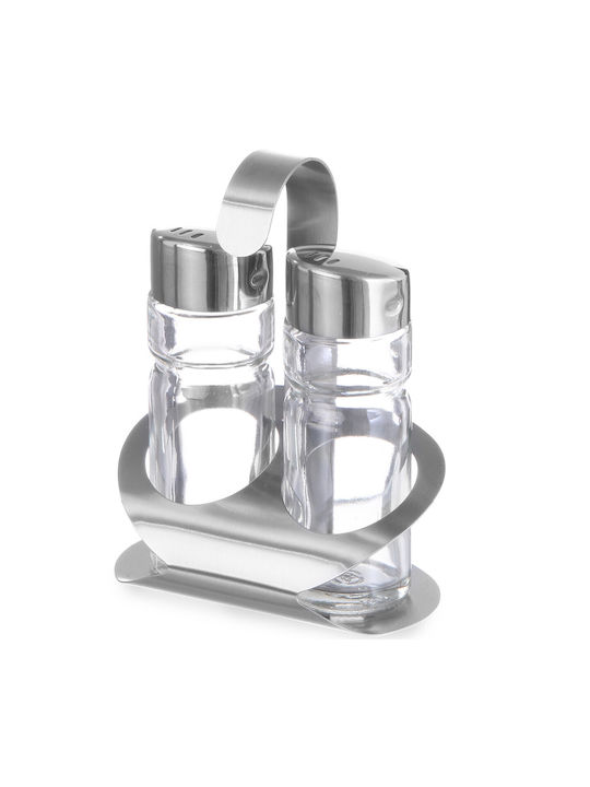 Hendi Set Sare și Piper Inox cu Suport 2buc