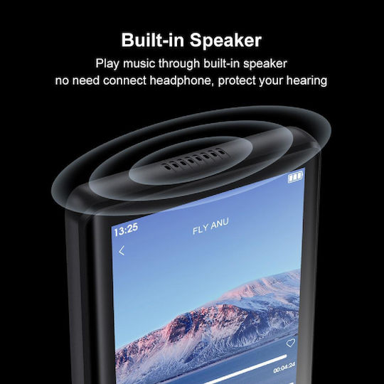 Ruizu MP3 плейър (8GB) с Сензорен Екран 2.8" Черен M6-8GB