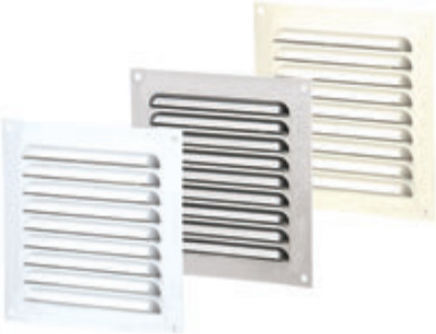 Vents Vent Louver 20x15cm Rectangular with Screen Silver