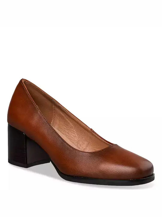 Envie Shoes Synthetic Leather Brown Medium Heels