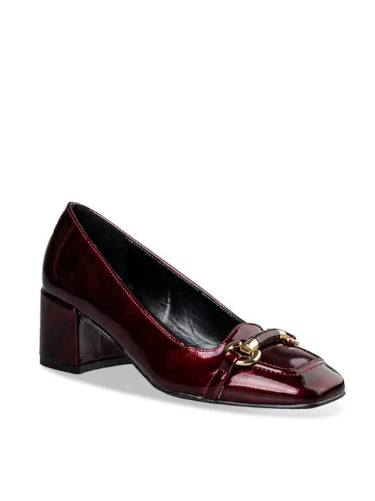 Envie Shoes Patent Leather Burgundy Heels