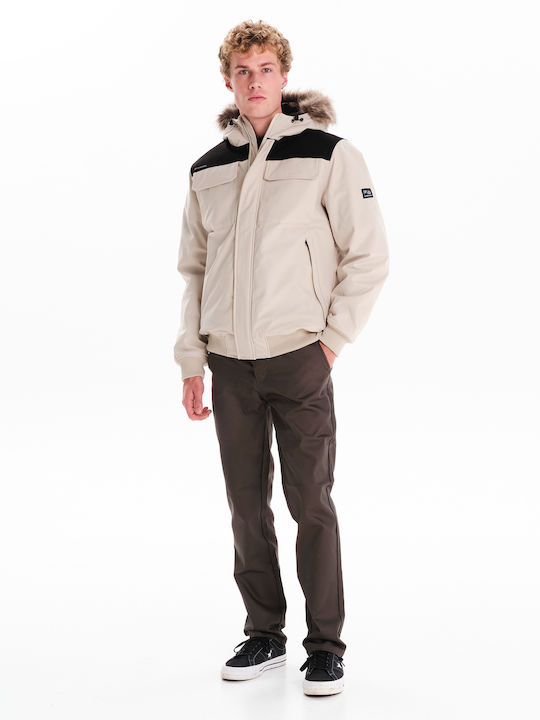 Winter Jacke Bomber Wasserdicht und Winddicht Ecru