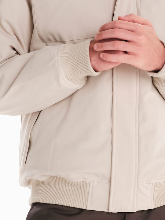 Winter Jacke Bomber Wasserdicht und Winddicht Ecru