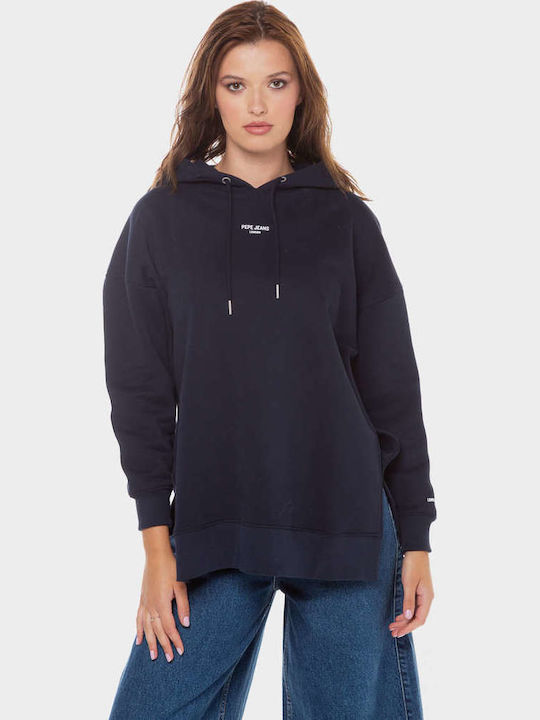 Fergie Lang Damen Sweatshirt Kapuzen Blau