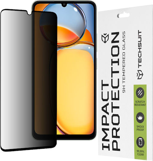 Techsuit Full Glue Privacy Full Face Tempered Glass Black (Poco C65)