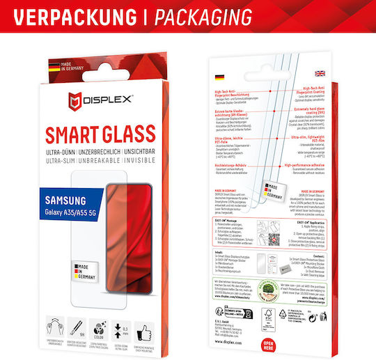 Displex Smart Glass Tempered Glass (Samsung A35 5G, Samsung A35 5G, Samsung A55 5G)
