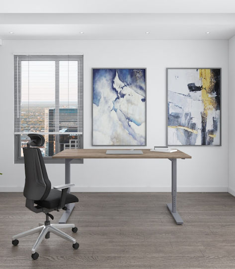 ErgoAction Schreibtischbasis aus Metall in Schwarz Farbe 180x80cm