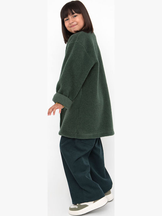 Kinderstrickjacke Zypressengrün