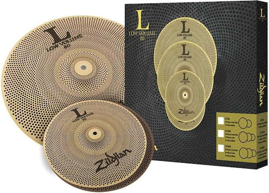 Zildjian Cymbals' Set L80 Series LV468 Low Volume Box Set (14" Hi-Hat, 16" Crash, 18" Crash/Ride)