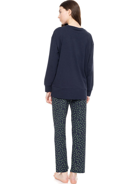 Pink Label Winter Women's Pyjama Set Navy