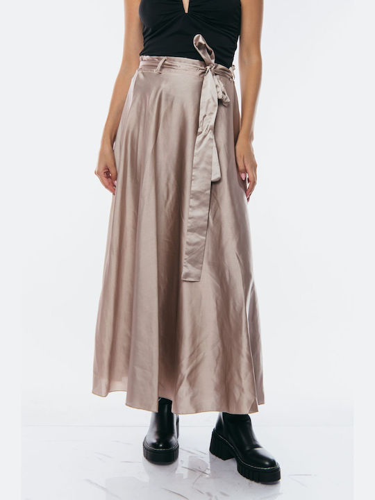 Dress Up Satin Fustă Beige