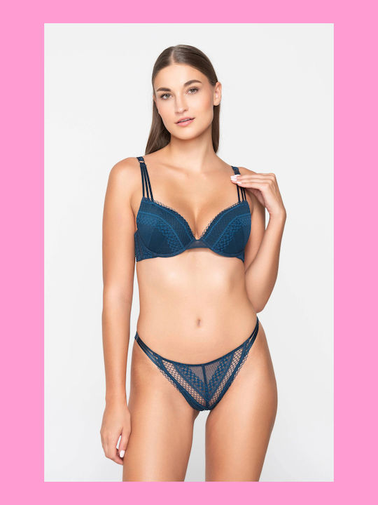 Luna Damen Zeichenfolge 2Pack mit Spitze Blau