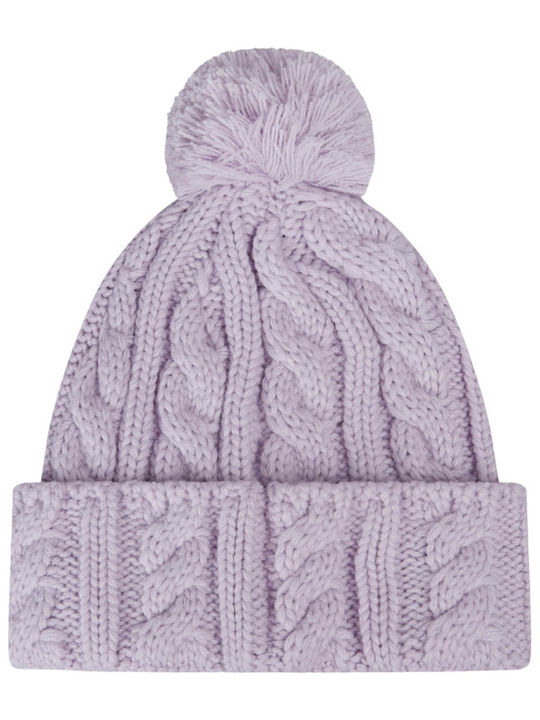 Ski Club Sanga Pom Pom Beanie Frauen Beanie Gestrickt in Flieder Farbe
