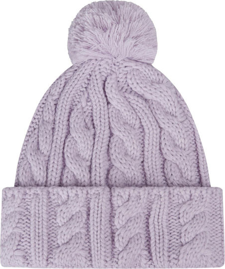 Ski Club Sanga Pom Pom Beanie Frauen Beanie Gestrickt in Flieder Farbe