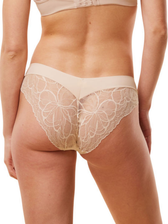 Make-up Women's Slip with Lace Beige