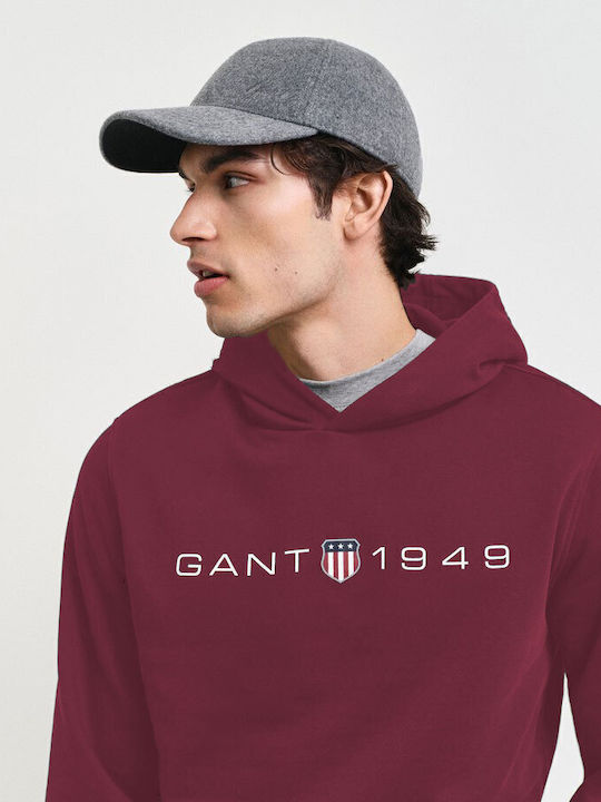 Sweatshirt with Hood Burgundy