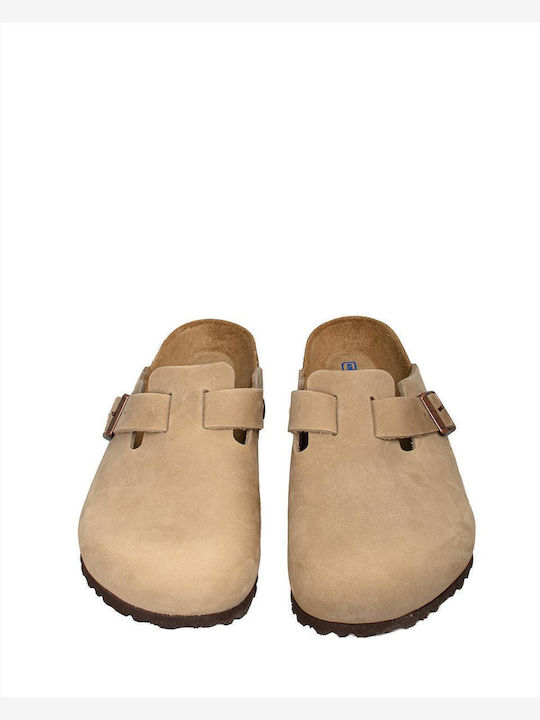 Boston Soft Footbed Men's Leather Slippers Brown