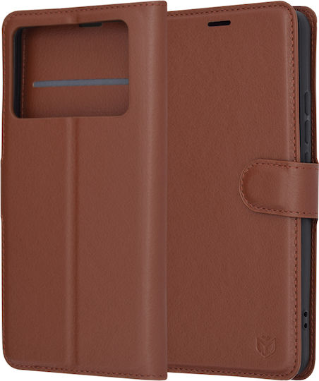 Techsuit Книга Кожа Кафяв (Poco X6 Pro)