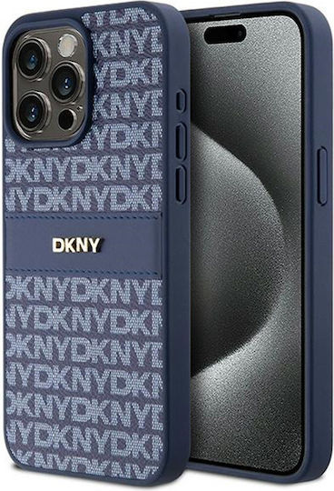 Θήκη Dkny Pu Leather Repeat Pattern Tonal Stripe Case Apple Iphone 15 Pro Max 6.7" Blue