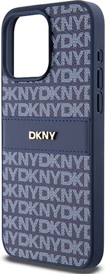 Θήκη Dkny Pu Leather Repeat Pattern Tonal Stripe Case Apple Iphone 15 Pro Max 6.7" Blue