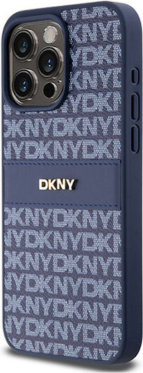 Θήκη Dkny Pu Leather Repeat Pattern Tonal Stripe Case Apple Iphone 15 Pro Max 6.7" Blue