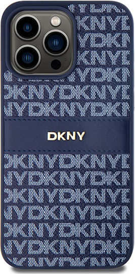 Θήκη Dkny Pu Leather Repeat Pattern Tonal Stripe Case Apple Iphone 15 Pro Max 6.7" Blue