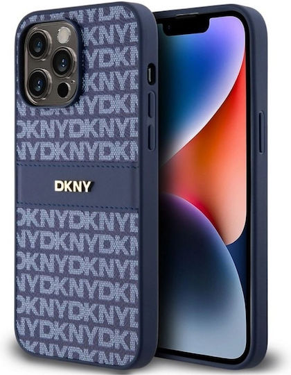 Θήκη Dkny Pu Leather Repeat Pattern Tonal Stripe Case Apple Iphone 15 Pro Max 6.7" Blue