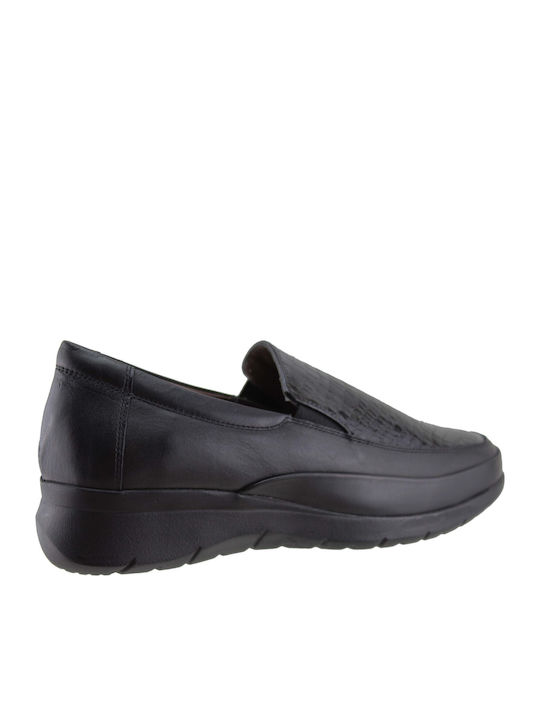 Γυναικεία Slip-On Δερμάτινα Μαύρα