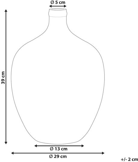 Beliani Διακοσμητικό Βάζο Glas Blau 1Stück