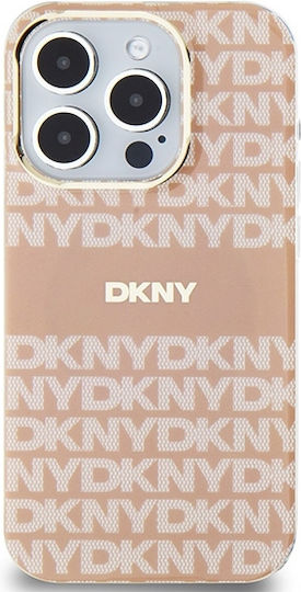DKNY Repeat Pattern Tonal Stripe Back Cover Plastic / Silicon 0.5mm Roz (iPhone 15 Pro)