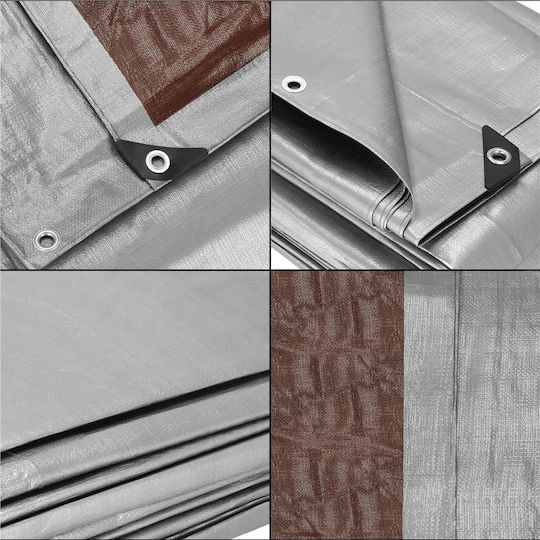 Prelată impermeabilă din polietilenă laminată 210g/m2 3x5m Gri