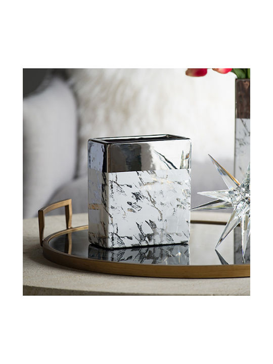 Artekko Διακοσμητικό Βάζο Marmor Silver Silber 17.5x19cm 1Stück