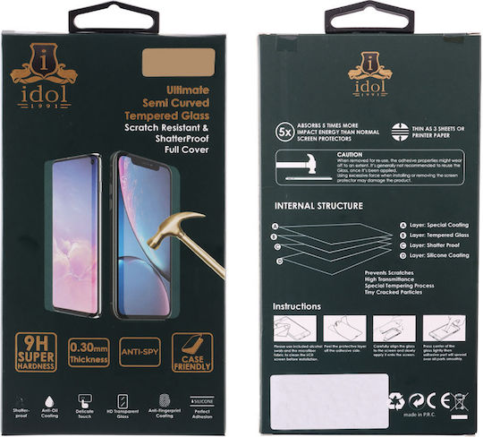 Idol 1991 0.25mm Full Glue Privacy Full Face Tempered Glass Black (Realme C55) 8363733