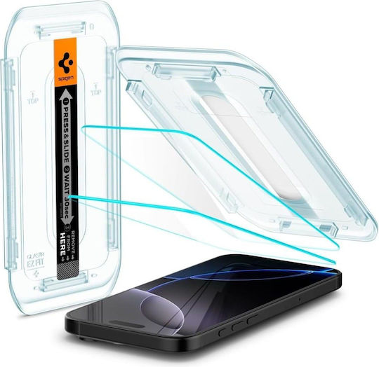 Spigen GLAS.tR EZ FIT Закалено Стъкло 2 Бройки iPhone 17 / 17 Pro / 16 Pro