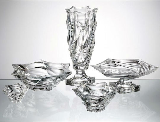 Bohemia Βάζο Κρυστάλλινο Flamenco Διάφανο Φ30xΥ30cm