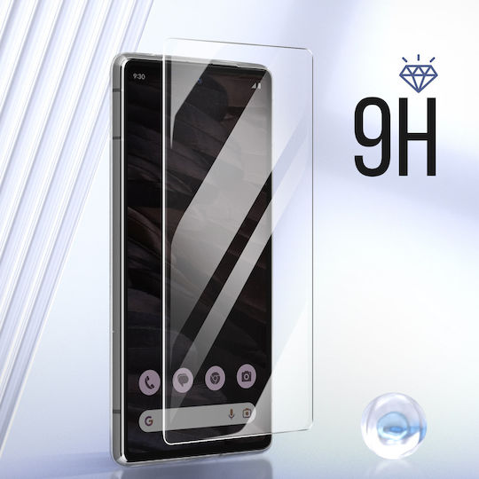 Avizar Hülle Google Pixel 7a Silikongel 9h Abgeschrägte Kante Transparent