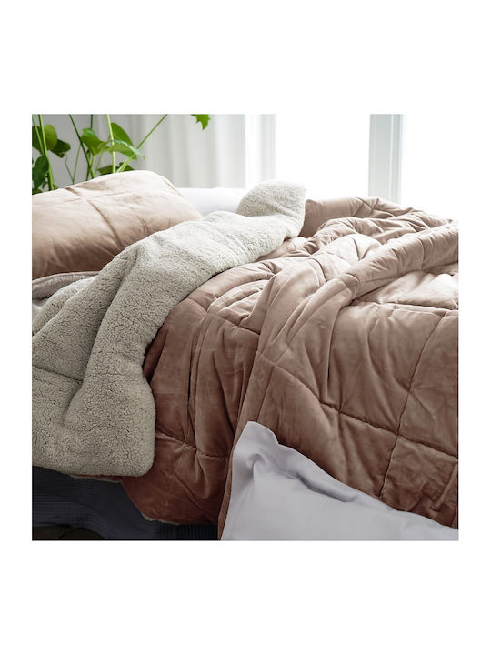 Gofis Home Duvet Cover Single 170x220cm Teddy Pearl Salmon 300 GSMGsm